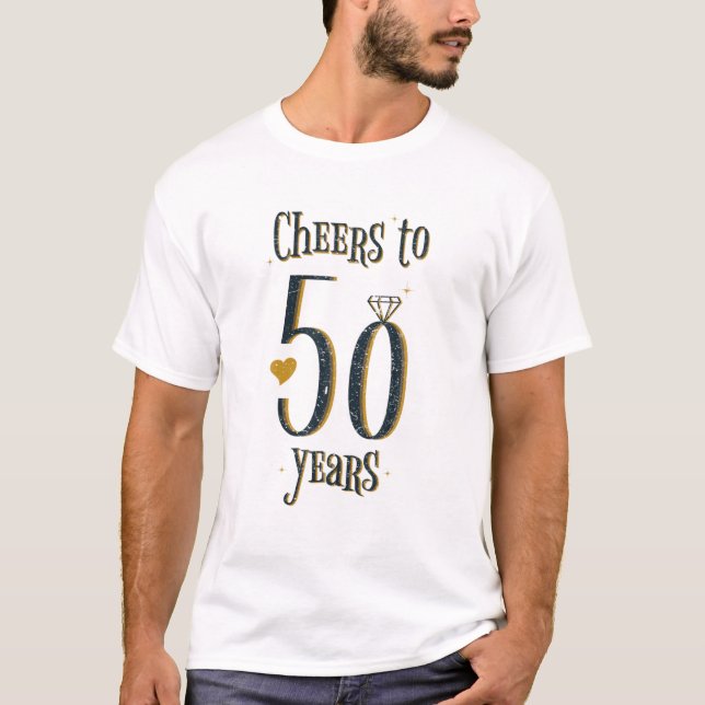 Camiseta Saludos A 50 Años - 50 Aniversario Boda (Anverso)