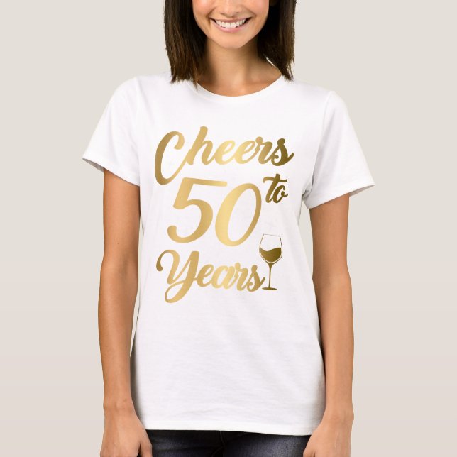 Camiseta Saludos a 50 años 50 mujeres del partido de cumple (Anverso)
