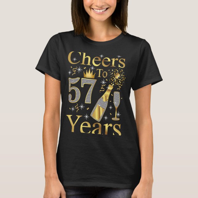 Camiseta Saludos a 57 años 1966 57º cumpleaños Champagne W (Anverso)