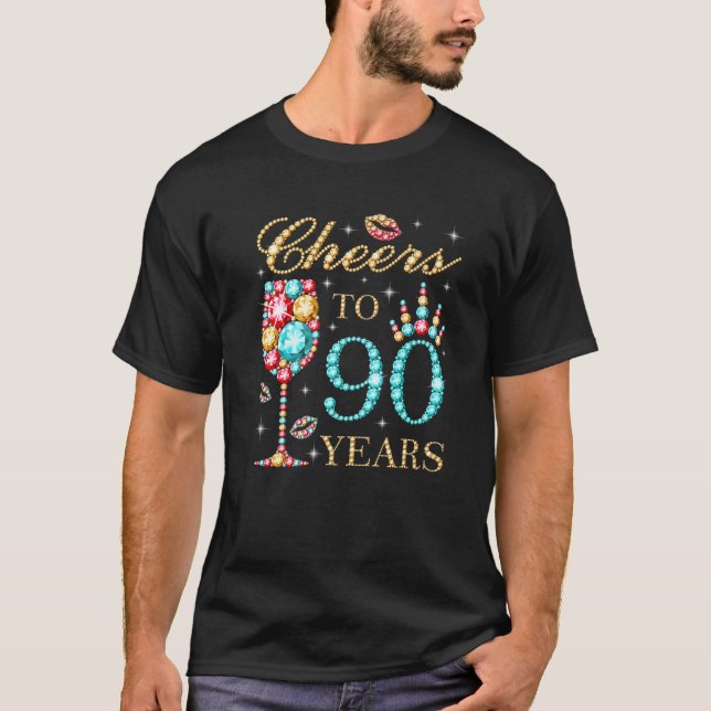 Camiseta Saludos A 90 Años, 90 Años, 90 Años De Edad (Anverso)