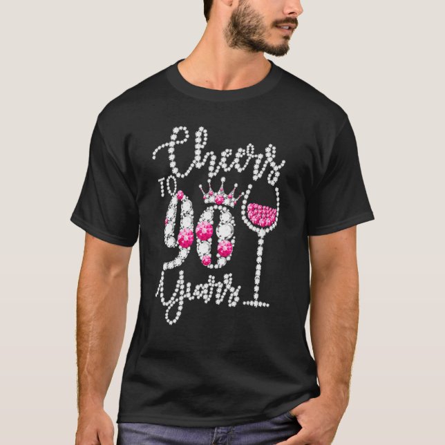 Camiseta Saludos a la Bebida Reina W, de 90 años de edad (Anverso)