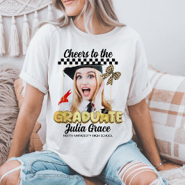 Camiseta Saludos a la foto del Personalizado blanco graduad