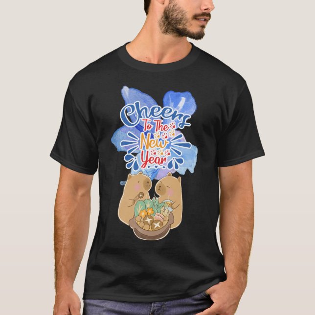 Camiseta Saludos a la zona caliente de Chigüiro de Año Nuev (Anverso)