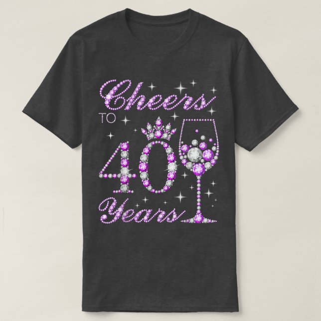 Camiseta Saludos a las mujeres de 40 años moradas (Diseño del anverso)