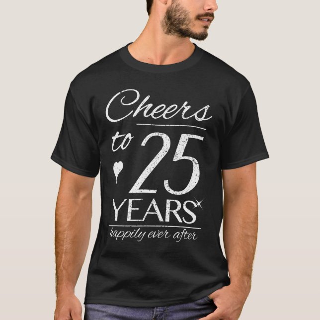 Camiseta Saludos A Los 25 Años Parejas Casadas 25º Boda Y (Anverso)
