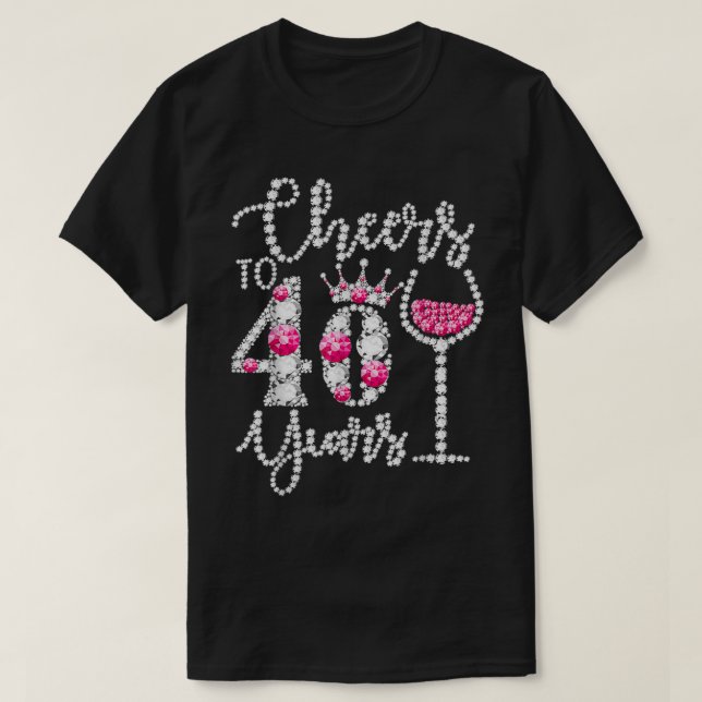 Camiseta Saludos a los 40 años Feliz 40 cumpleaños Reina D (Diseño del anverso)