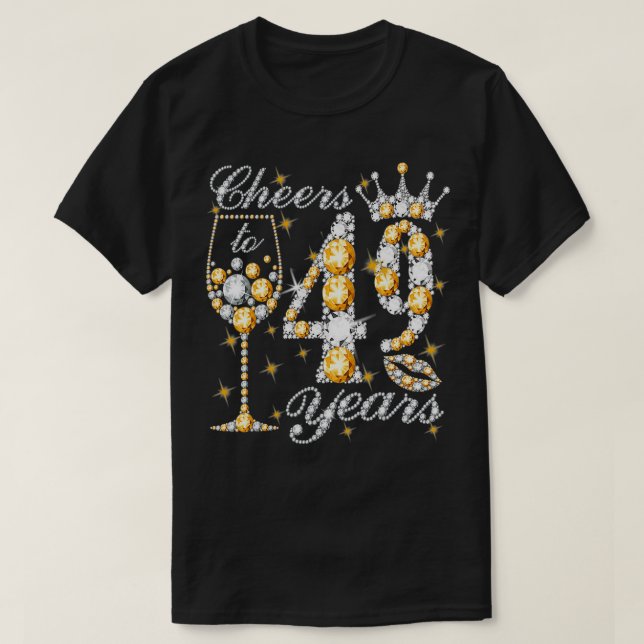 Camiseta Saludos A Los 49 Años Feliz 49 Años Reina D (Diseño del anverso)