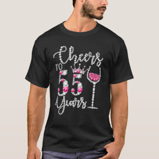 Camiseta Saludos A Los 55 Años Feliz 55º Cumpleaños Reina D