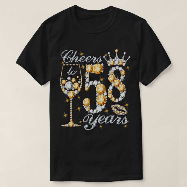 Camiseta Saludos A Los 58 Años Feliz 58º Cumpleaños Reina D (Diseño del anverso)