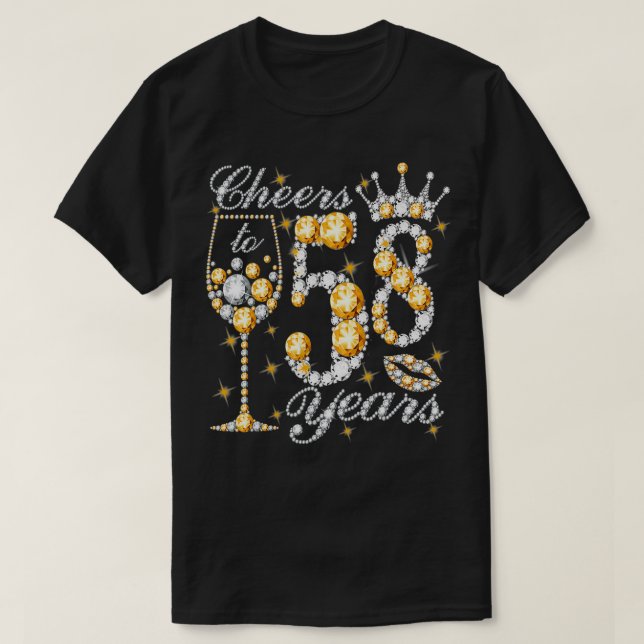 Camiseta Saludos A Los 58 Años Feliz 58º Cumpleaños Reina D (Diseño del anverso)