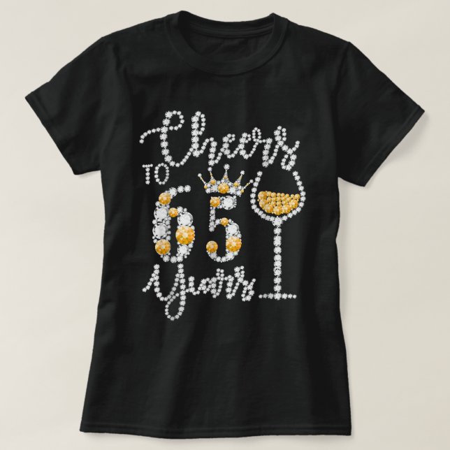 Camiseta Saludos A Los 65 Años Feliz 65º Cumpleaños Reina D (Diseño del anverso)