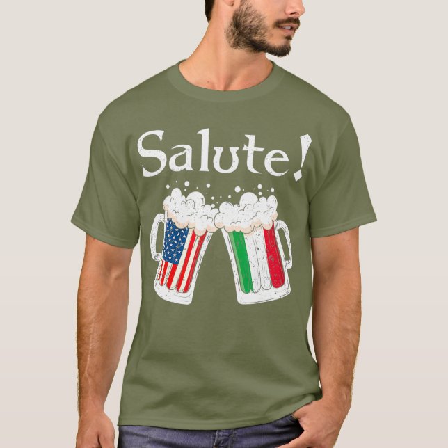 Camiseta Saludos a los italianos saludar a la cerveza de ba (Anverso)