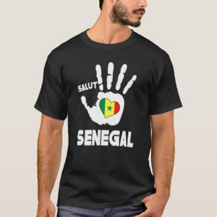Camiseta Saludos A Senegal Con Bandera Selegalesa En Amor C