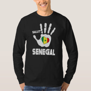 Camiseta Saludos A Senegal Con Bandera Selegalesa En Amor C