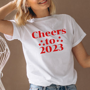 Camiseta Saludos al feliz año nuevo 2023 de las mujeres mod