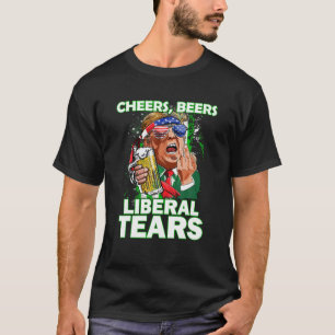 Camiseta Saludos Cervezas Lágrimas liberales Trump sostenie