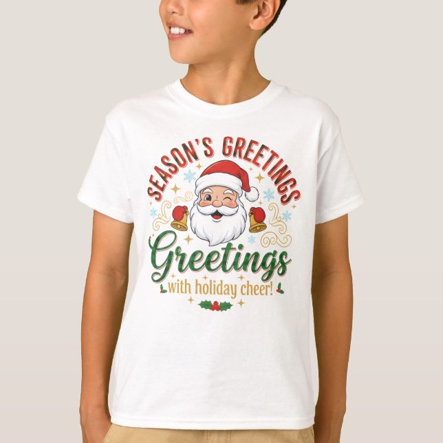 Camiseta Saludos con alegría navideña (Anverso)