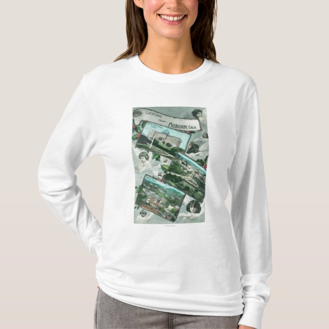 Camiseta Saludos con de ViewsAuburn escénico, CA (Anverso)