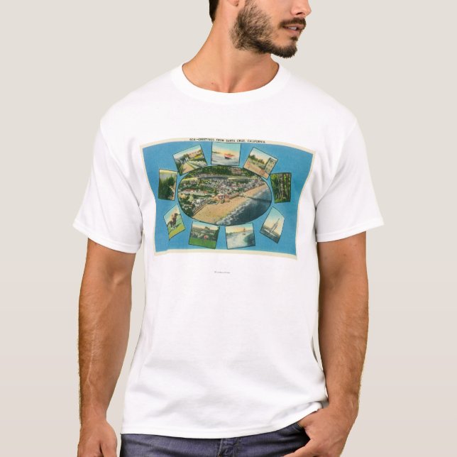 Camiseta Saludos con de ViewsSanta escénico Cruz, CA (Anverso)