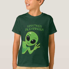 Camiseta Saludos de Alien Cartoon Espacio Cute