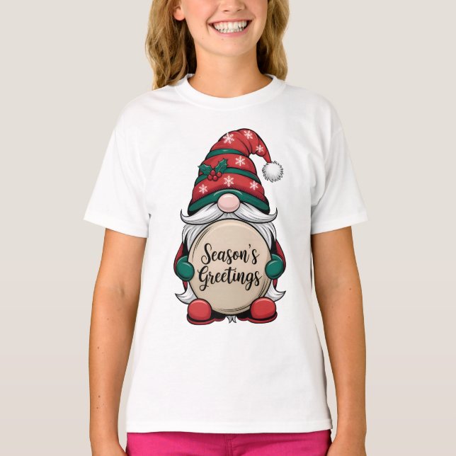 Camiseta Saludos de la temporada de navidades Gnome (Anverso)