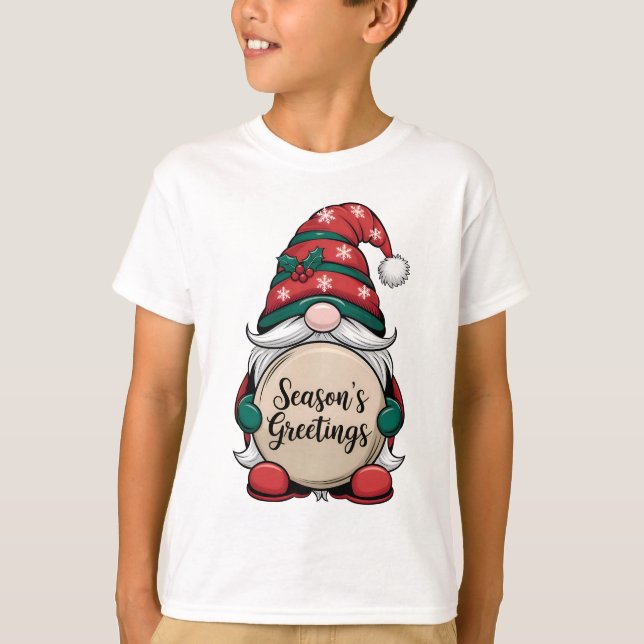 Camiseta Saludos de la temporada de navidades Gnome (Anverso)