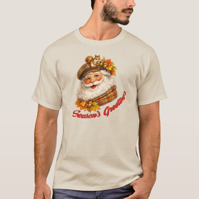 Camiseta Saludos de la Temporada - Santa de Otoño (Anverso)