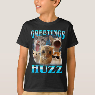 Camiseta Saludos de meme de gato Huzz divertido amante de g