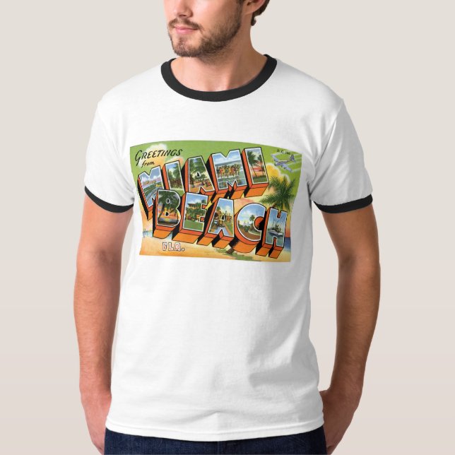 Camiseta ¡Saludos de Miami Beach, la Florida! (Anverso)