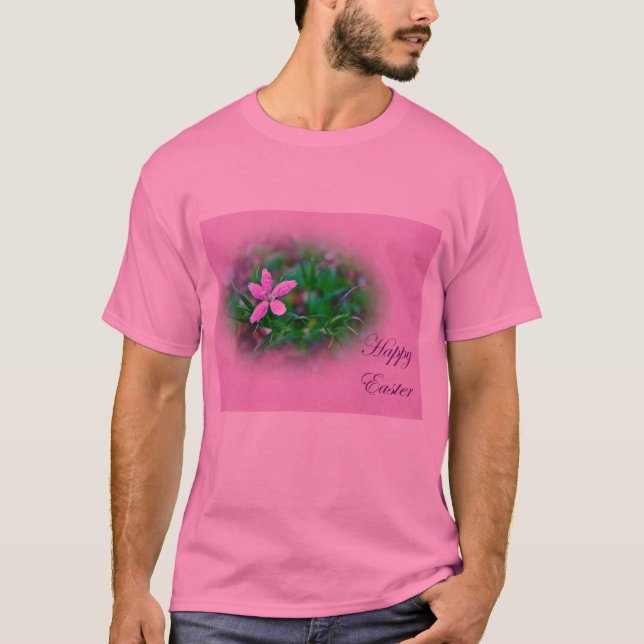 Camiseta Saludos de Pascua Deptford Pink Wildflower (Anverso)