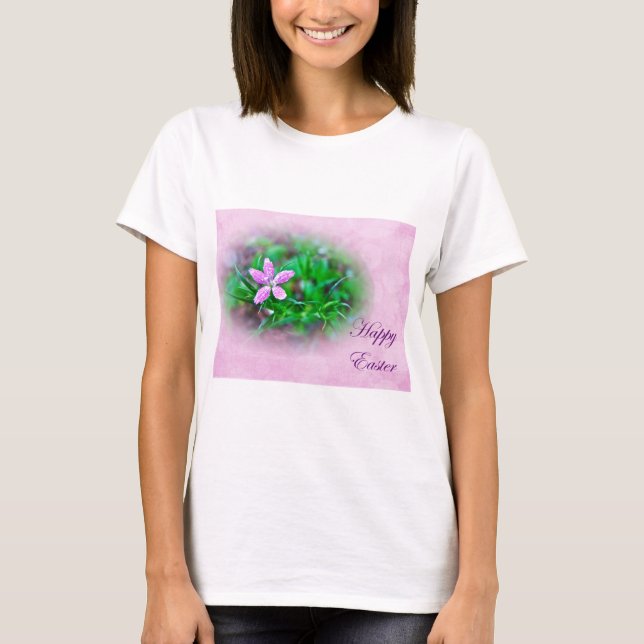 Camiseta Saludos de Pascua Deptford Pink Wildflower (Anverso)