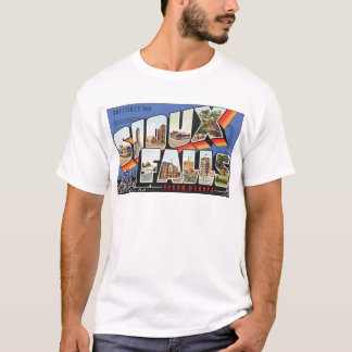 Camiseta Saludos de Sioux Falls Dakota del Sur, vintage
