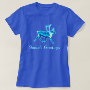 Camiseta Saludos de temporada - Blue Caribou (reno)