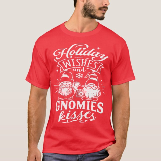 Camiseta Saludos de vacaciones y gnomies besos - Gnomes Cut (Anverso)