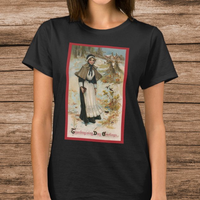 Camiseta Saludos del Día de Acción de Gracias con una pereg (Subido por el creador)