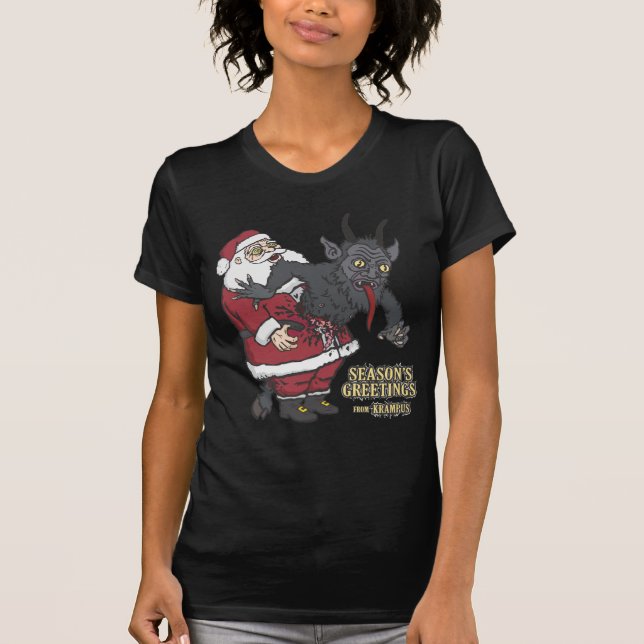 Camiseta Saludos del día de fiesta de Krampus (y de Santa) (Anverso)