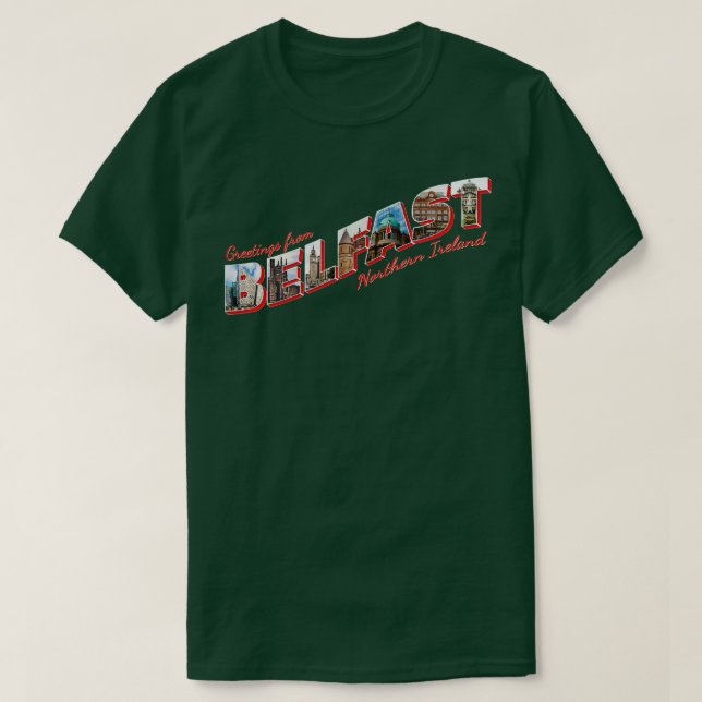 Camiseta Saludos desde Belfast en Irlanda del Norte (Diseño del anverso)