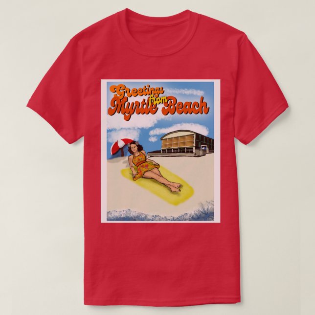 Camiseta Saludos desde la playa de Myrtle (Diseño del anverso)