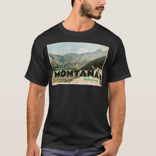 Camiseta Saludos desde la tarjeta postal de viajes Montana