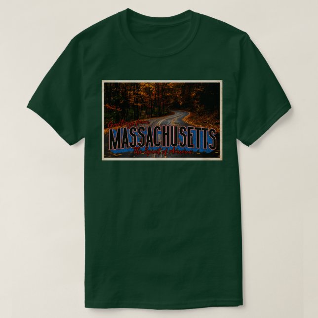 Camiseta Saludos desde la Viaje de Massachusetts (Diseño del anverso)