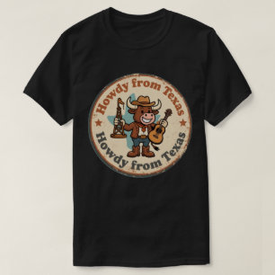 Camiseta Saludos desde Texas_ Arte Retro de Longhorn Occide