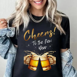 Camiseta Saludos en negro y oro al Fiesta de Nochevieja 202