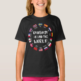 Camiseta Saludos en todo el mundo, Hola en todos los idioma