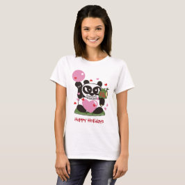 Camiseta Saludos festivos por amor y Dios afortunado