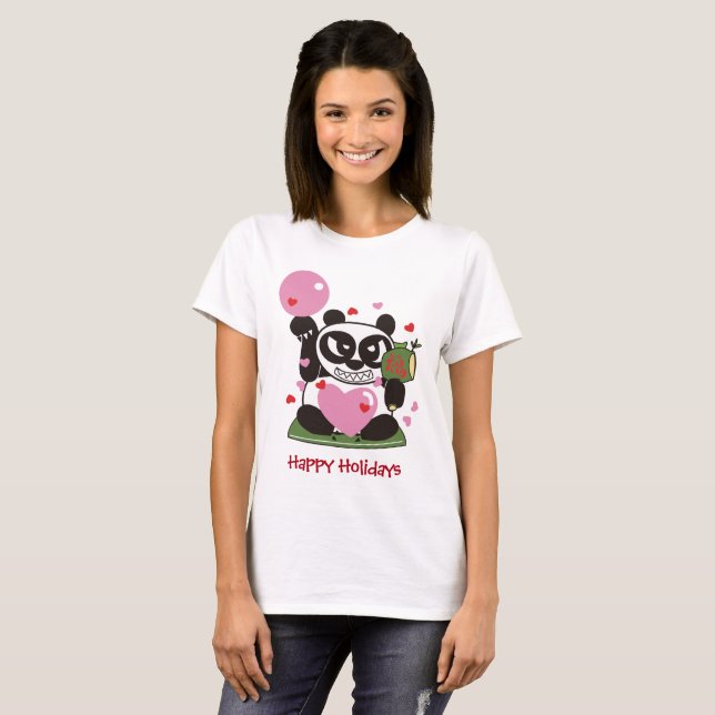 Camiseta Saludos festivos por amor y Dios afortunado (Anverso completo)