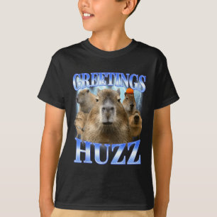 Camiseta Saludos huzz capybara para hombres de la gen z gen