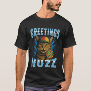 Camiseta Saludos Huzz Contrabando Gato Divertido