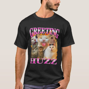 Camiseta Saludos Huzz Gato Divertido Meme Contrabando Gráfi