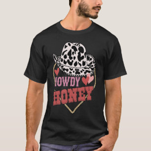 Camiseta Saludos Vaquera Occidental Sombrero Miel Corazones