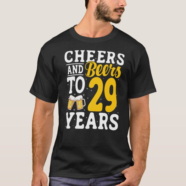 Camiseta Saludos y cervezas a 29 años Beer cerveza 29 años (Anverso)